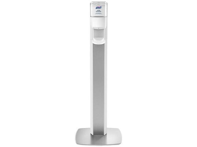 Purell Messenger ES6 Hand Sanitizer Floor Stand with Dispenser Silver/White 7306-DS-SLV
