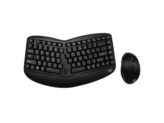 Adesso - Tru-Form Media WKB-1150CB Ergonomic Wireless Membrane Optical Keyboard and Mouse - Black - image 12