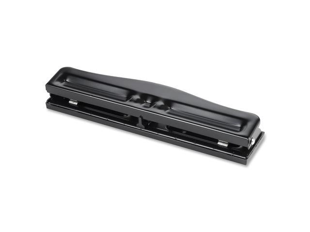 Business Source 3-Hole Punch Adjustable 1/4' Hole Size 8-10 Sht Cap. Black 65645