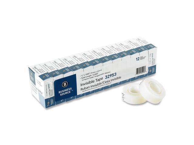 Business Source Invisible Tape Value Pk 1' Core 3/4'x1000' 12/PK Clear 32953