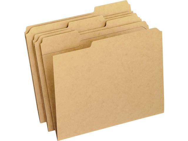 Pendaflex Two-Ply Dark Kraft File Folders 1/3 Cut Top Tab Letter Brown 100/Box RK15213