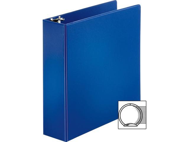Business Source Round Ring Binder w/ Pockets 3' Dark Blue 28661