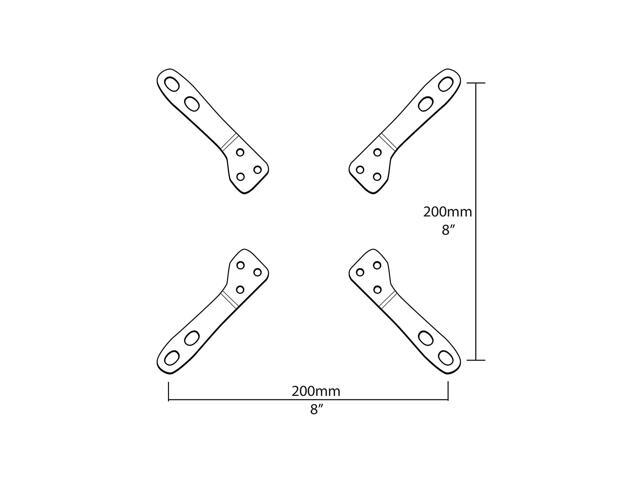 Mount-It! VESA Mount Adapter Kit TV Wall Mount Bracket Adapter Converts 75x75 and 100x100 mm Patterns to 200x100 and 200x200 mm