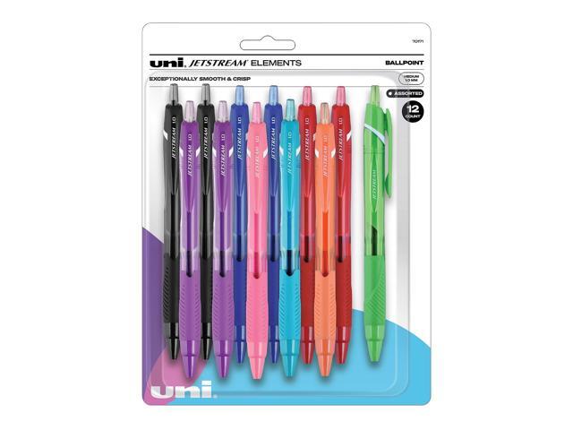 Uni-ball Jetstream Elements Ballpoint Pen Medium 1 mm Assorted Ink 12 Pack 70171