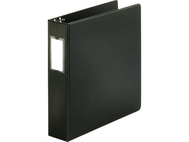 Business Source Round Ring Binder w/Label Holder 2' Cap. 11'x8-1/2' BK 28561