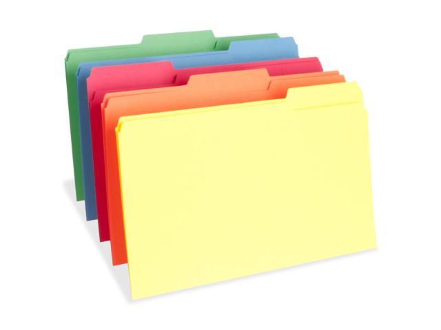 Business Source Color File Folders Legal 11PT 1/3 Cut 1' Exp. 100/BX AST 65781