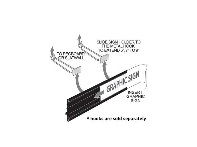 Azar Displays Extended Sign Holder 3 x 36-inch 600336-BLK