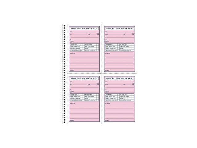 Adams Phone Message Pad 5.5' x 3.8' Ruled Pink 50 Sheets/Pad (SC1184D) 107177