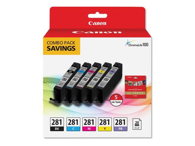 Canon - CLI-281 5-Pack Standard Capacity Ink Cartridges + Photo Paper - Black/Cyan/Magenta/Yellow/Photo Blue - image 10