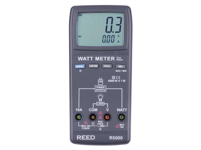REED INSTRUMENTS R5000 Autoranging Digital Watt Meter, True RMS