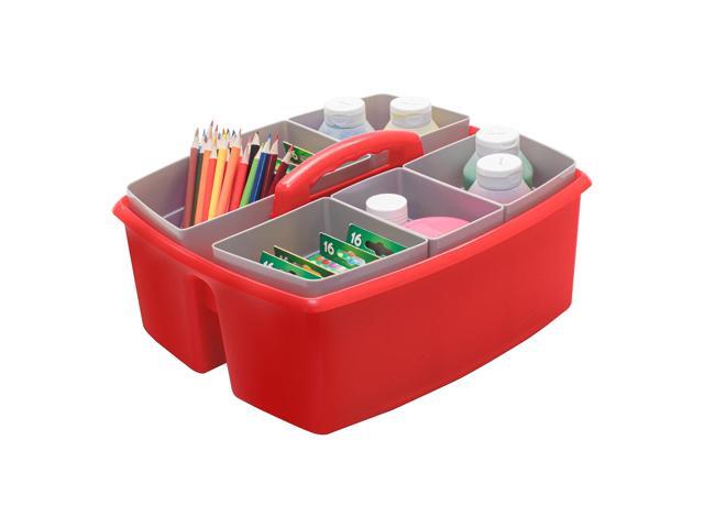 Storex Large Caddy with Sorting Cups Red 2 Pack (00981U02C)