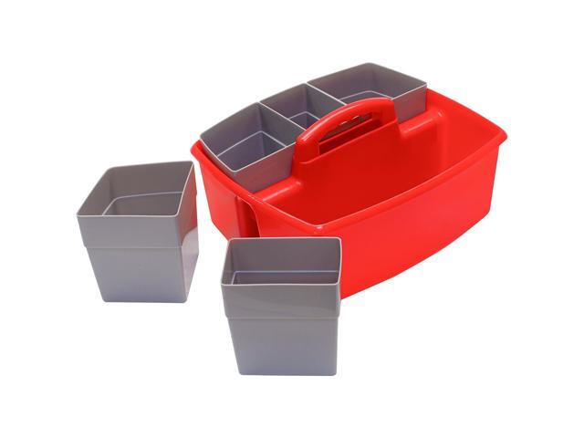 Storex Large Caddy with Sorting Cups Red 2 Pack (00981U02C)