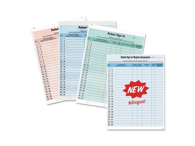 Tabbies Patient Sign-in Label Forms - Letter - 8 1/2' x 11' Sheet Size - Blue Sheet(s) - 125 / Pack