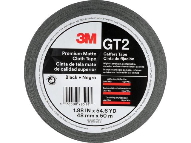 3M Matte Cloth Tape 1-9/10'x163-4/5' 11 mil BK GT2