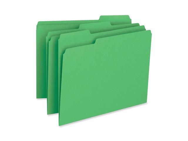 Business Source File Folder 11pt 1/3 Cut Assorted Tabs Letter 100/BX GN 65777