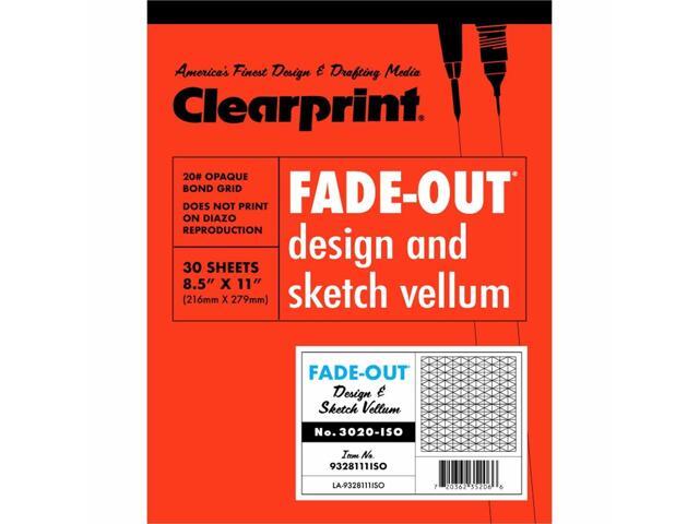 Chartpak 932811ISO Isometric Grid Paper 30 Sheet -Letter 8.50' x 11' - 1 / Each - White Paper