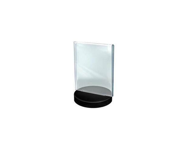 Azar Displays 2-Sided Round Base Sign Holder 8.5 x 5.5-inch 10/Pack 108705