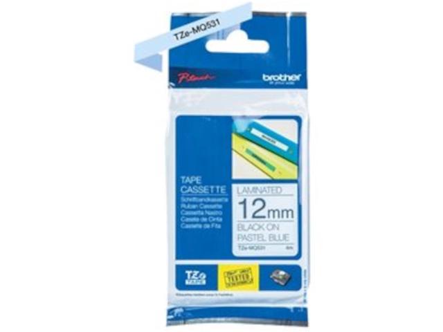 Brother TZEMQ531 Tz Standard Adhesive Laminated Labeling Tape, 1/2 Inch W, Pastel Blue