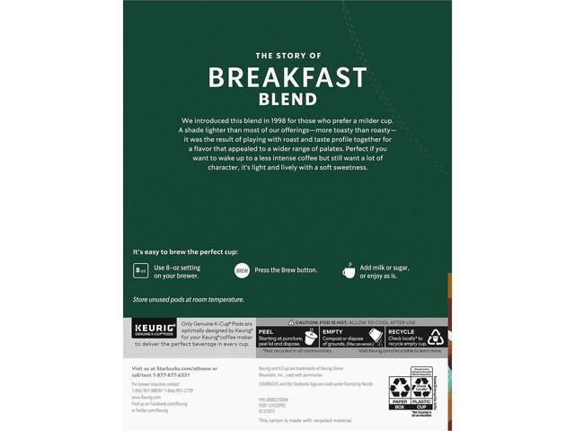 Starbucks Breakfast Blend K-Cups 22/Box 9736
