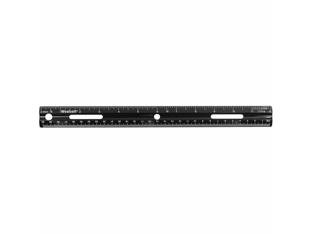 Acme Plastic Ruler Recycled 12'L Inch/Metric Black 41015