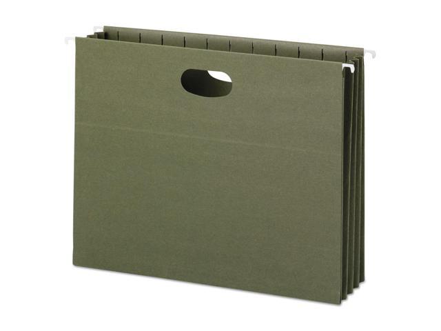 Smead 100% Recycled Hanging Pockets with Full-Height Gusset Letter Green 10/Box 64226