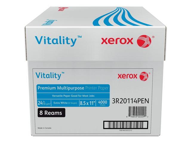 Xerox Vitality 8.5' x 11' Premium Multipurpose Paper 24 lbs. 97 Brightness 4000 Sheets/Carton (1001)