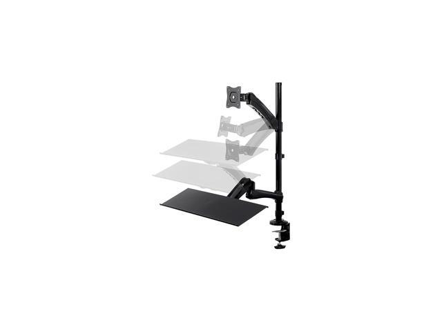 Monoprice Sit-Stand Articulating Monitor and Keyboard Workstation Made of High-Grade Aluminum and Steel