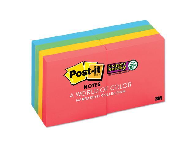 Post-it Notes Super Sticky Meeting Notes in Rio de Janeiro Colors Lined 8 x 6 45-Sheet 4/Pack 6845SSPL