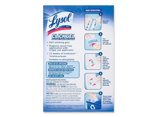 LYSOL Brand Click Gel Automatic Toilet Bowl Cleaner Ocean Fresh 6/Box 4 Boxes/Carton 89059CT