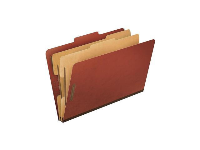 Pendaflex Six-Section Pressboard Folders Legal 2/5 Tab Red 10/Box 2257R