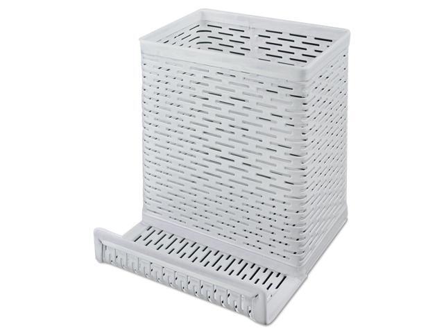 Artistic Urban Collection Punched Metal Pencil Cup/Cell Phone Stand 3 1/2 x 3 1/2 White ART20014WH