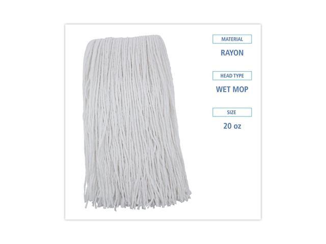 Boardwalk Premium Cut-End Wet Mop Heads Rayon 20oz White 12/Carton 220RCT