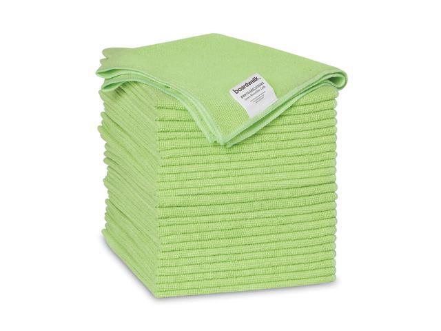 Boardwalk Microfiber Cleaning Cloths 16 x 16 Green 24/Pack 2164037