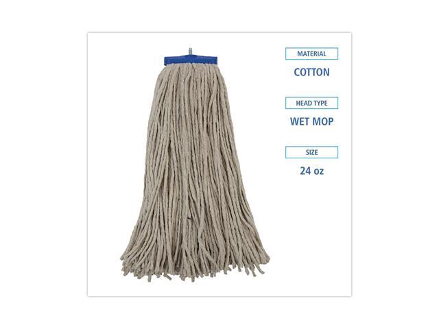Boardwalk Mop Head, Lie-Flat Head, Cotton Fiber, 24oz., White, 12/carton BWKCM22024 Includes 12 mop heads per case.