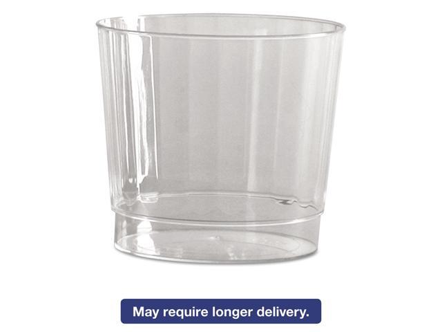WNA Classic Crystal Plastic Rocks Tumblers 9 oz. Clear Fluted Squat 12/Pack CCR9240