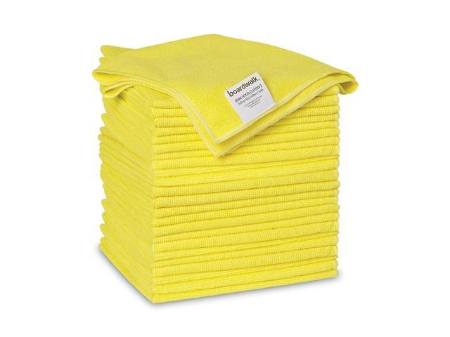 Boardwalk Microfiber Cleaning Cloths 16 x 16 Yellow 24/Pack 16YELCLOTHV2