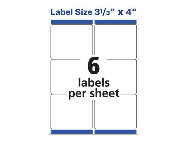 Avery White Shipping Labels Laser/Inkjet 3 1/3 x 4 White 1500/Box 95940