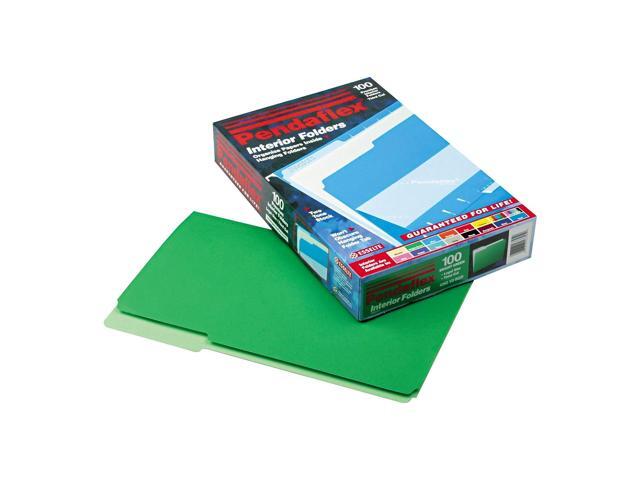Pendaflex Interior File Folders 1/3 Cut Top Tab Legal Green 100/Box 435013BGR