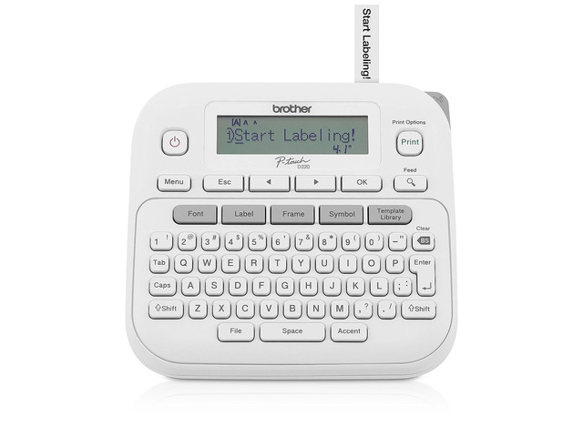 Brother P-touch PT-D220 Home/Office Everyday Label Maker - 14 Fonts - 180 dpi - Tape - QWERTY - for Home, Office