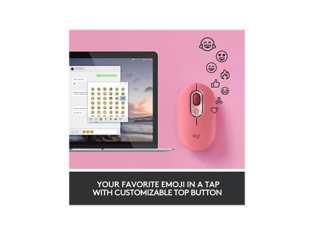 Logitech - POP Mouse Wireless Bluetooth Optical Ambidextrous Mouse with Customizable Emojis - Wireless - Heartbreaker Rose - image 7