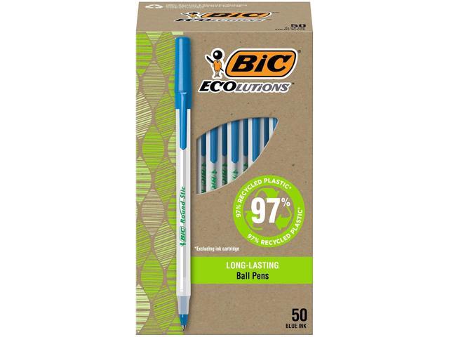 BIC Ecolutions Round Stic Ballpoint Pen Blue Ink 1mm Medium 50/Pack GSME509BE