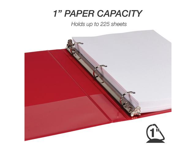 Samsill Durable View Binders 3 D-Ring Black Blue Red Green 4 Pack (MP46409)