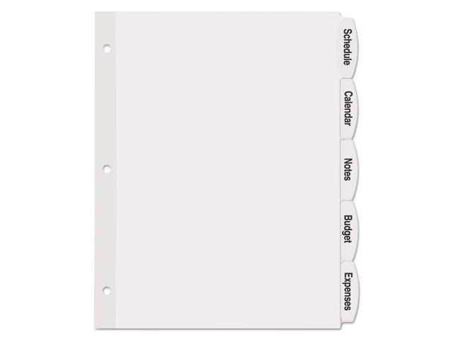 Avery Big Tab White Label Tab Dividers 5-Tab Letter 14434