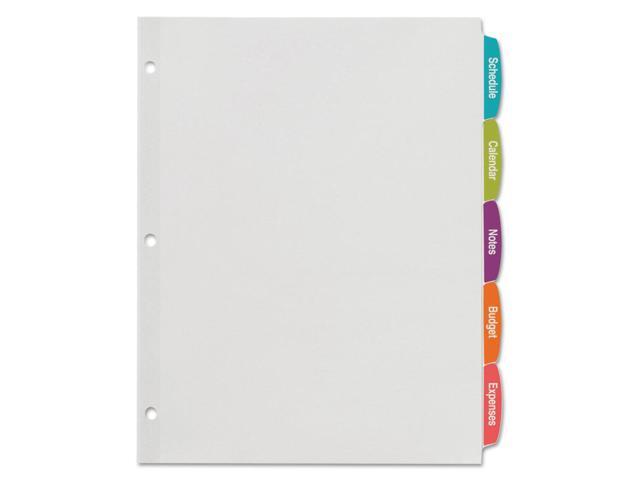 Avery Big Tab White Label Tab Dividers 5-Tab Letter 14434