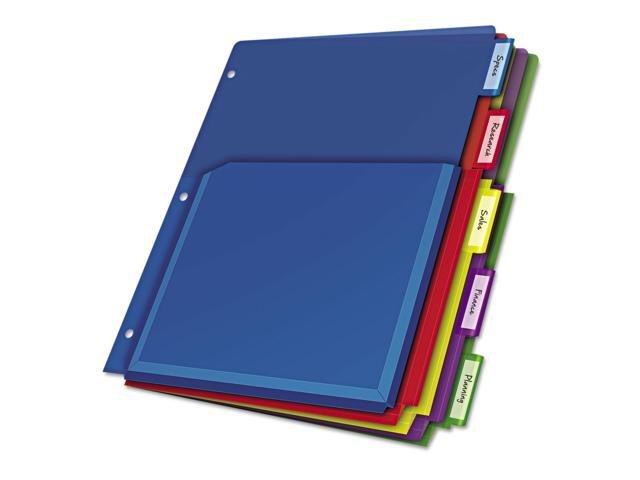 Cardinal Poly Expanding Pocket Index Dividers 5-Tab Letter Multicolor per Pack 84012