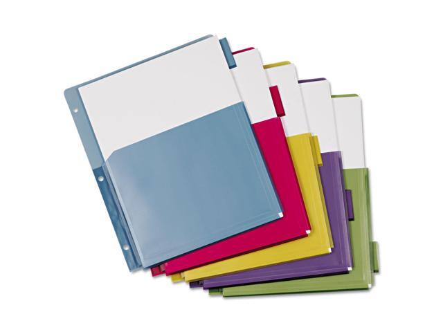 Cardinal Poly Expanding Pocket Index Dividers 5-Tab Letter Multicolor per Pack 84012