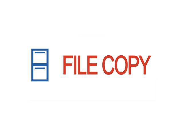 ACCUSTAMP2 Pre-Inked Shutter Stamp with Microban Red/Blue FILE COPY 1 5/8 x 1/2 035524