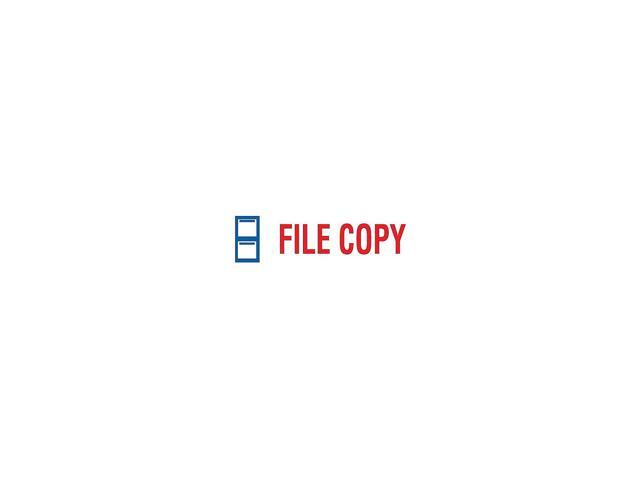 ACCUSTAMP2 Pre-Inked Shutter Stamp with Microban Red/Blue FILE COPY 1 5/8 x 1/2 035524