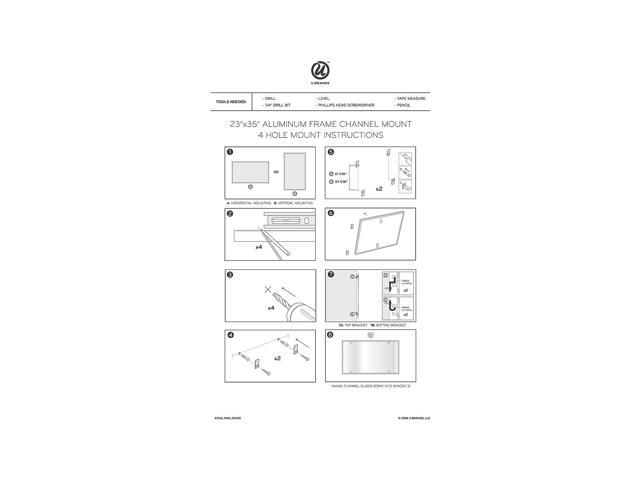 U Brands PINIT Magnetic Dry-Erase Calendar Whiteboard Aluminum Frame 2' x 3' (2901U00-01) 2901U0001