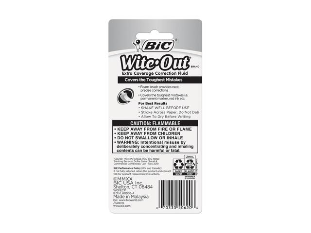 BIC Wite-Out Extra Coverage Correction Fluid White (50624) 521880